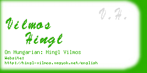 vilmos hingl business card